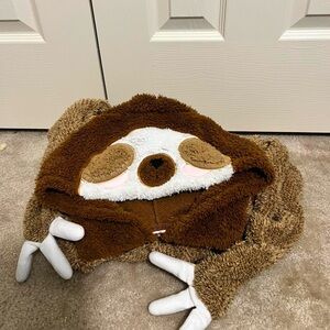 Fuzzy soft animal sloth onesie